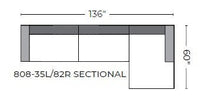 Domain 136" RAF Chaise Sectional - Peyton Navy
