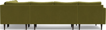 Wallace 130" Untufted Corner Sectionals w. Left Chaise - Dream Apple