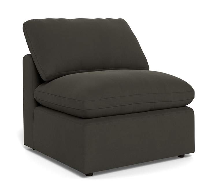 Fluffy Small Armless Chair - Dream Chocolate