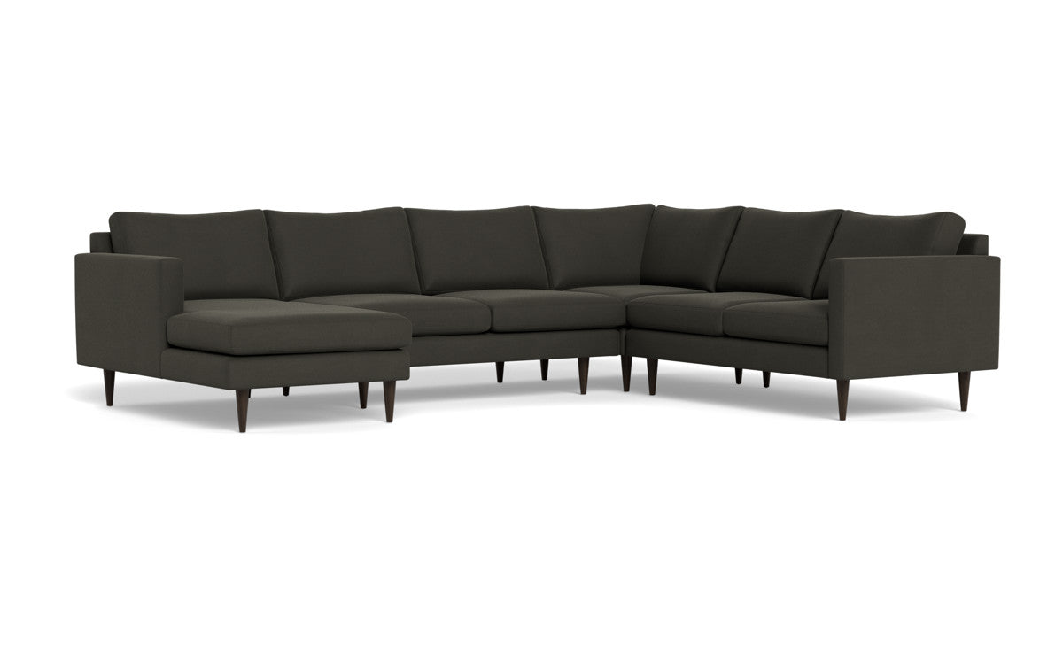 Wallace 130" Untufted Corner Sectionals w. Left Chaise - Dream Chocolate