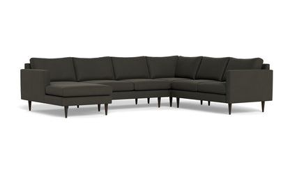 Wallace 130" Untufted Corner Sectionals w. Left Chaise - Dream Chocolate