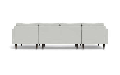 Wallace 126" Untufted Double Chaise U Sectional - Dream Chocolate