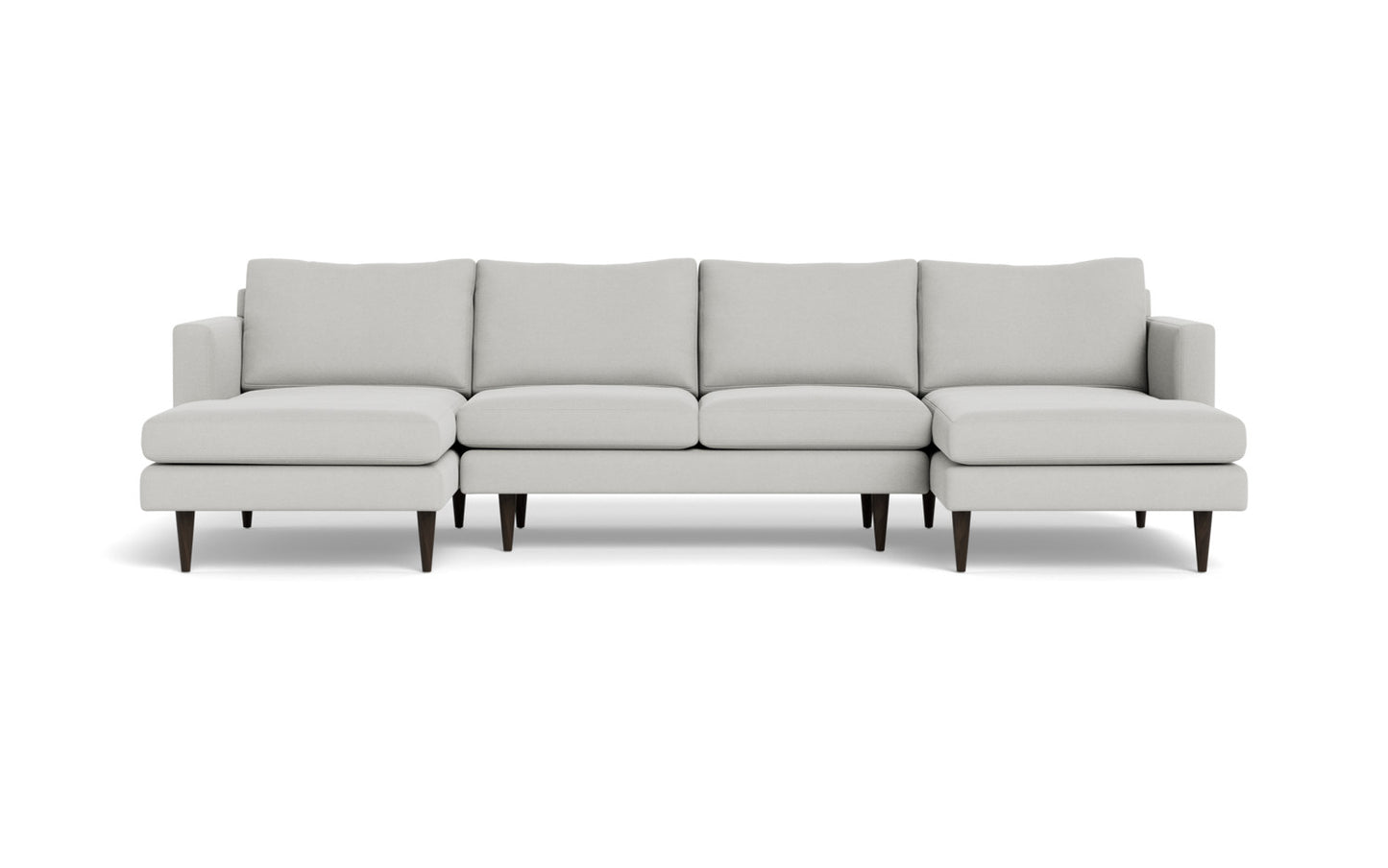 Wallace 126" Untufted Double Chaise U Sectional - Dream Chocolate