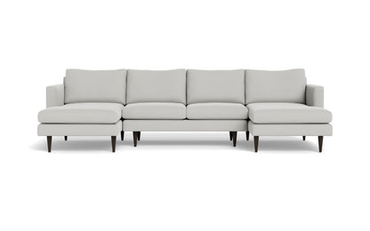 Wallace 126" Untufted Double Chaise U Sectional - Dream Chocolate