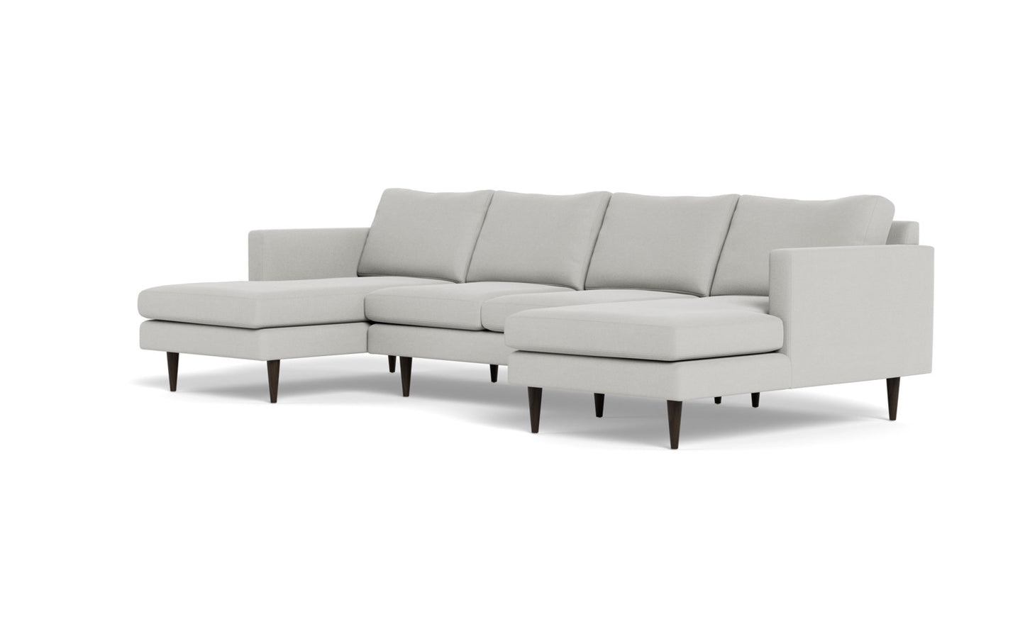 Wallace 126" Untufted Double Chaise U Sectional - Dream Dove