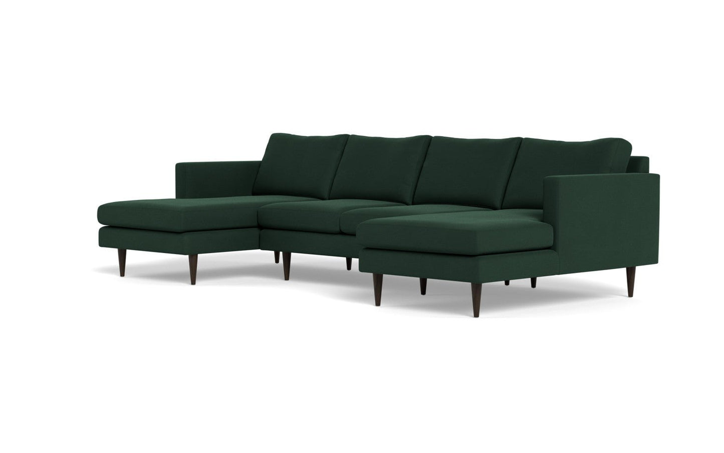 Wallace 126" Untufted Double Chaise U Sectional - Dream Forest