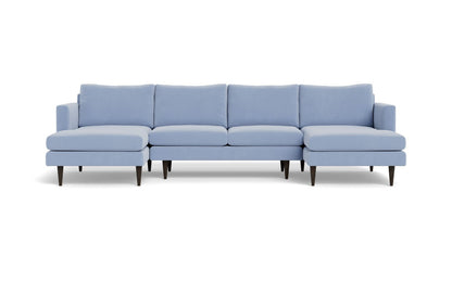 Wallace 126" Untufted Double Chaise U Sectional - Dream Forest