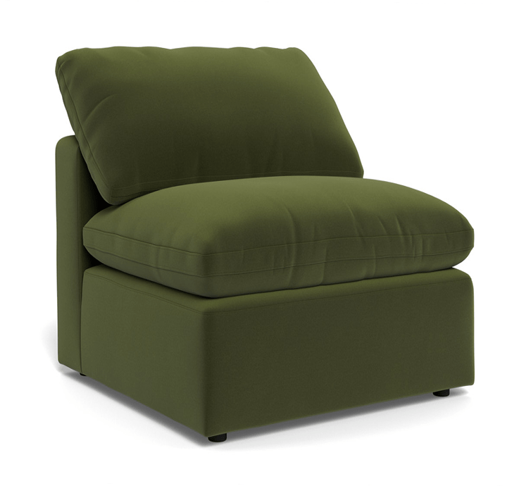 Fluffy Small Armless Chair - Dream Olive