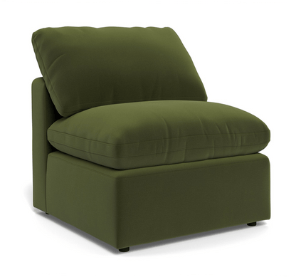 Fluffy Small Armless Chair - Dream Olive