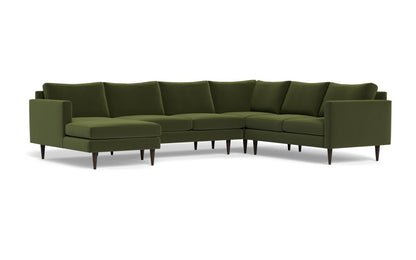 Wallace 130" Untufted Corner Sectionals w. Left Chaise - Dream Olive