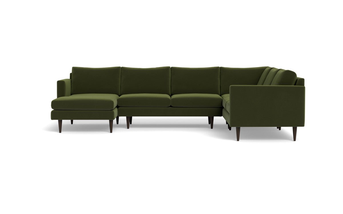 Wallace 130" Untufted Corner Sectionals w. Left Chaise - Dream Olive