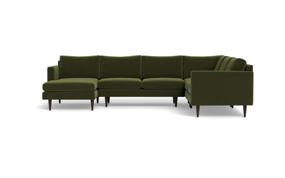Wallace 130" Untufted Corner Sectionals w. Left Chaise - Dream Olive