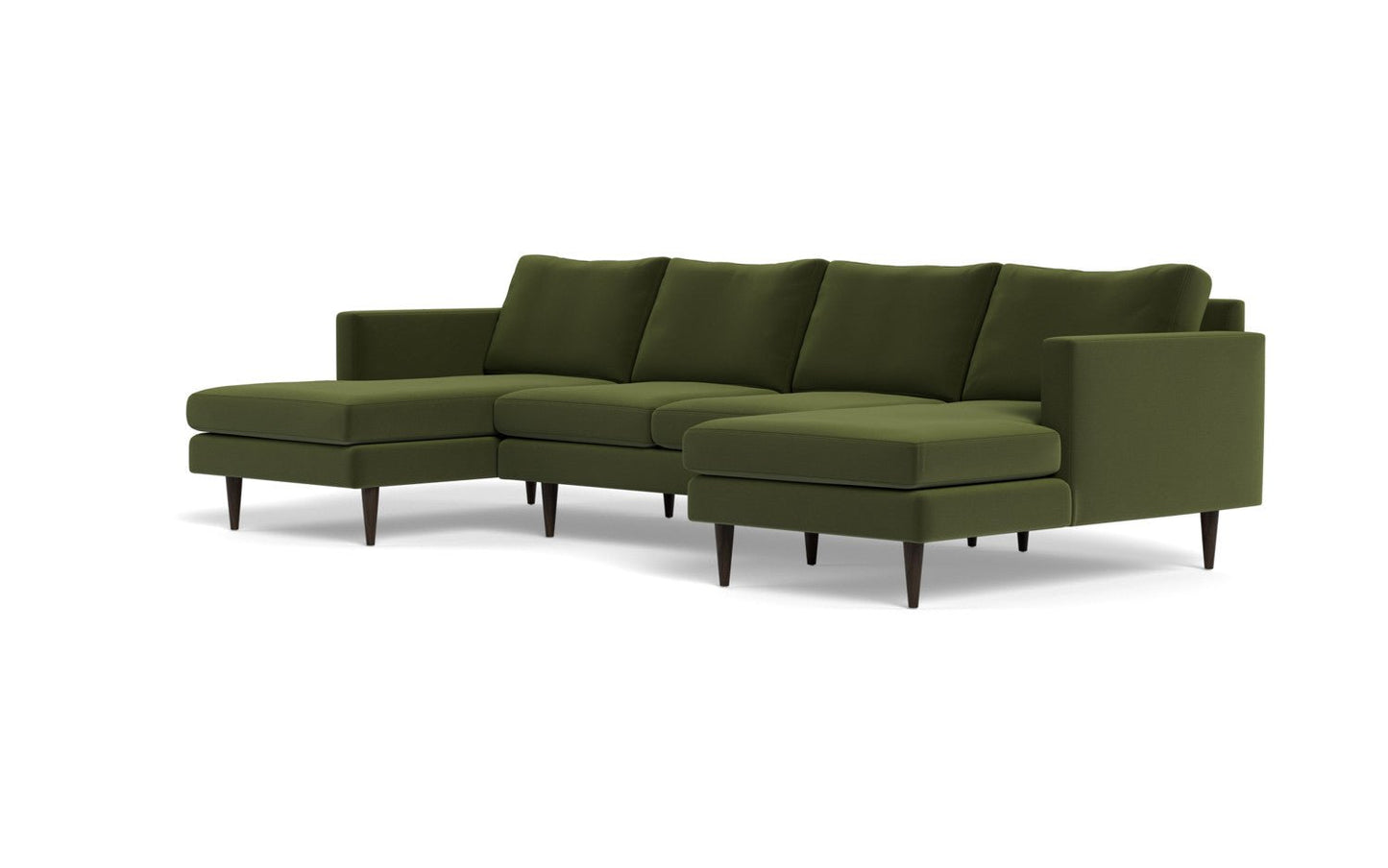 Wallace 126" Untufted Double Chaise U Sectional - Dream Olive
