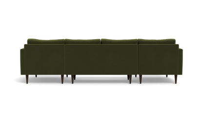 Wallace 126" Untufted Double Chaise U Sectional - Dream Olive
