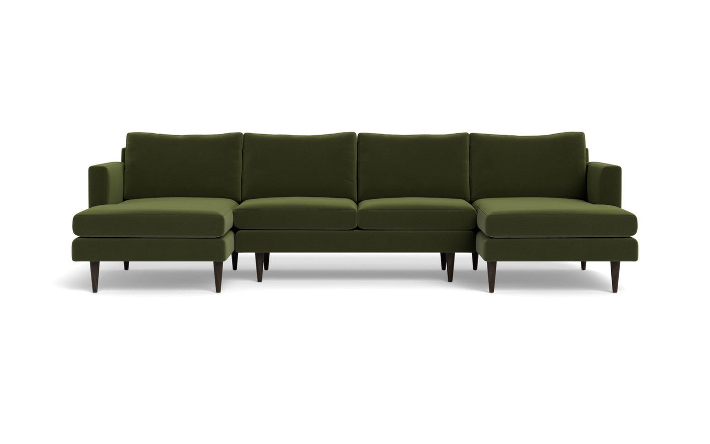 Wallace 126" Untufted Double Chaise U Sectional - Dream Olive