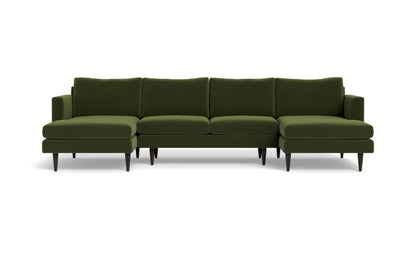 Wallace 126" Untufted Double Chaise U Sectional - Dream Olive