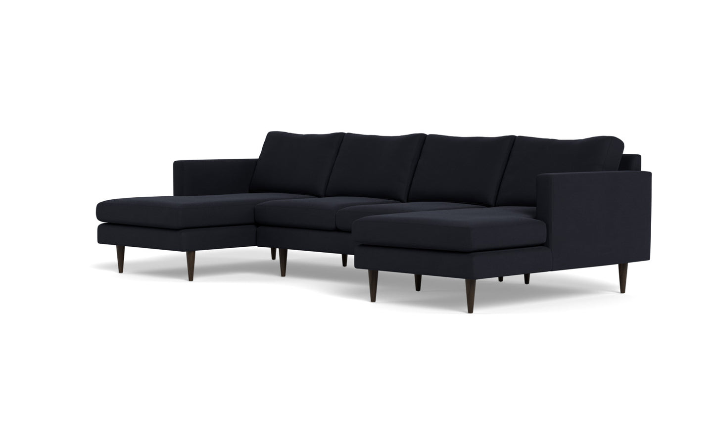 Wallace 126" Untufted Double Chaise U Sectional - Dream Onyx