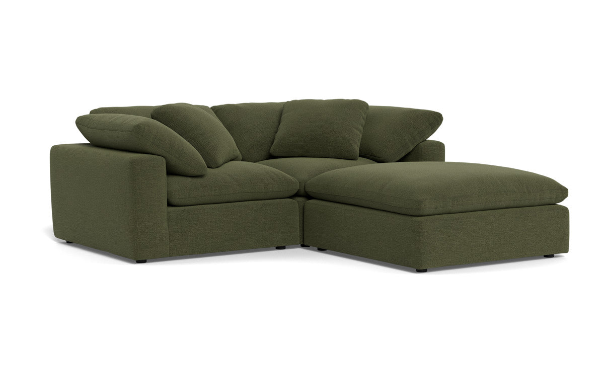 Fluffy 89" 2 Piece Sofa w/Otto - Elliot Avocado