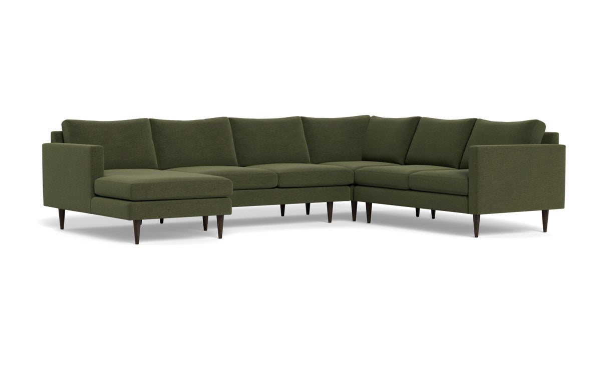 Wallace 130" Untufted Corner Sectionals w. Left Chaise - Elliot Avocado