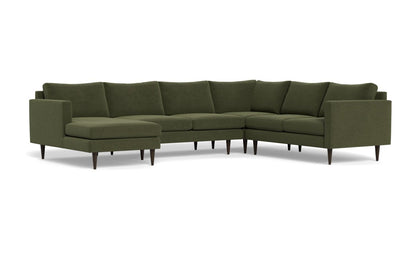 Wallace 130" Untufted Corner Sectionals w. Left Chaise - Elliot Avocado