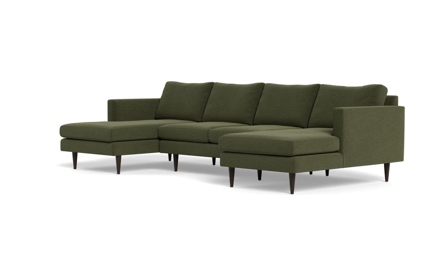 Wallace 126" Untufted Double Chaise U Sectional - Elliot Avocado