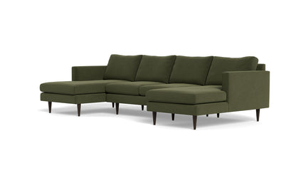 Wallace 126" Untufted Double Chaise U Sectional - Elliot Avocado