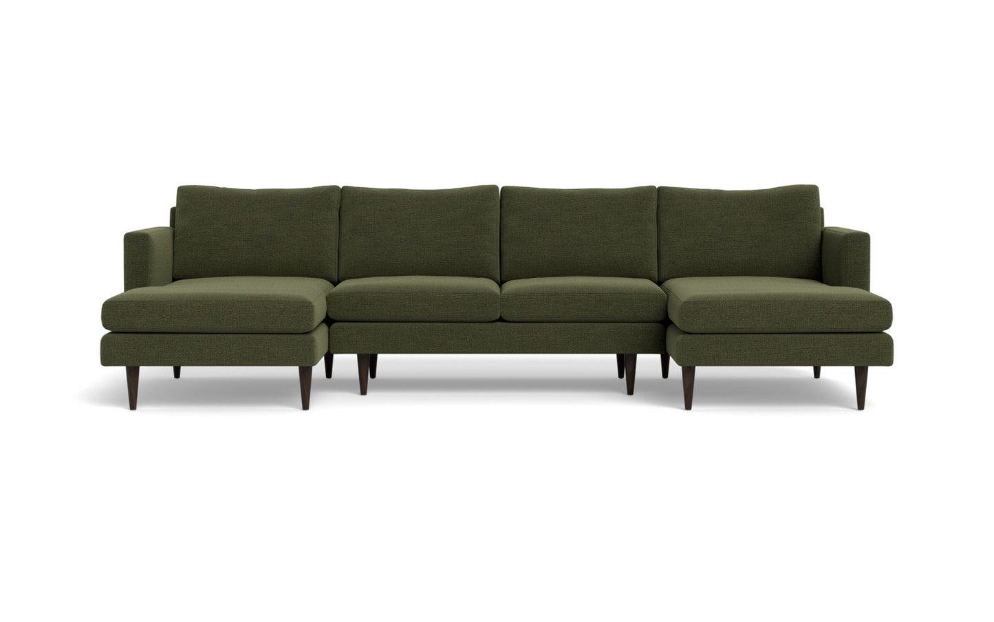 Wallace 126" Untufted Double Chaise U Sectional - Elliot Avocado