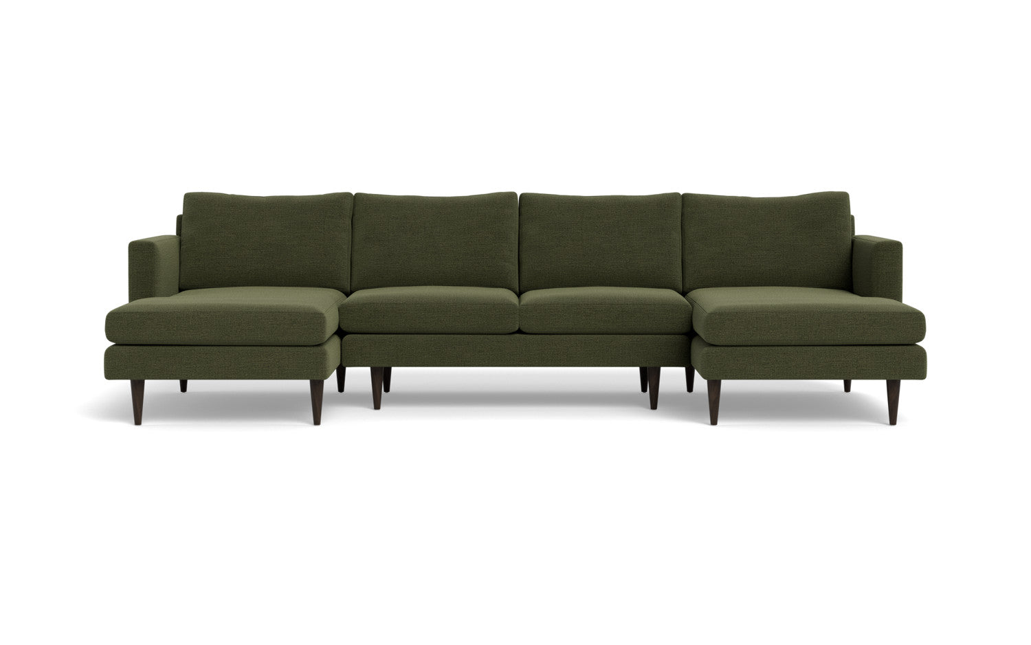 Wallace 126" Untufted Double Chaise U Sectional - Elliot Avocado