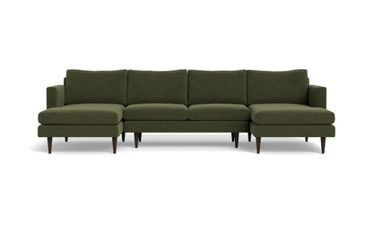 Wallace 126" Untufted Double Chaise U Sectional - Elliot Avocado