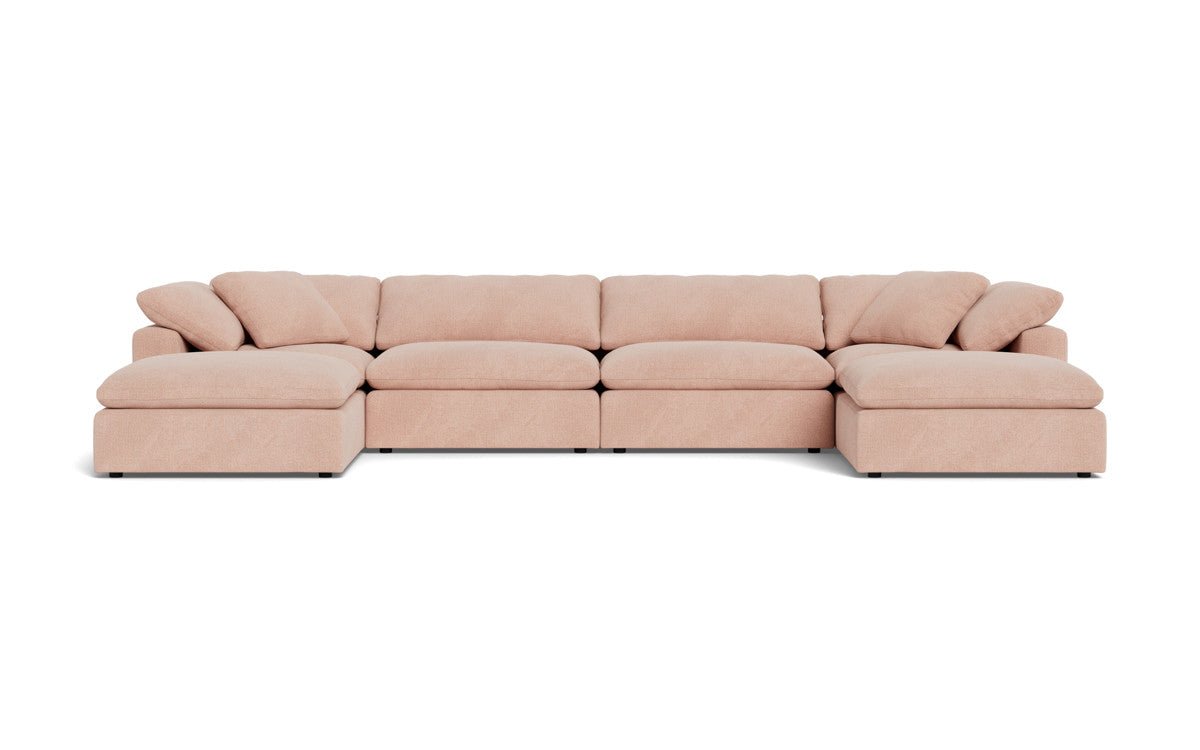 Fluffy 178" 4 Piece Sectional W/Double Otto - Elliot Blush