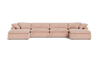 Fluffy 178" 4 Piece Sectional W/Double Otto - Elliot Blush