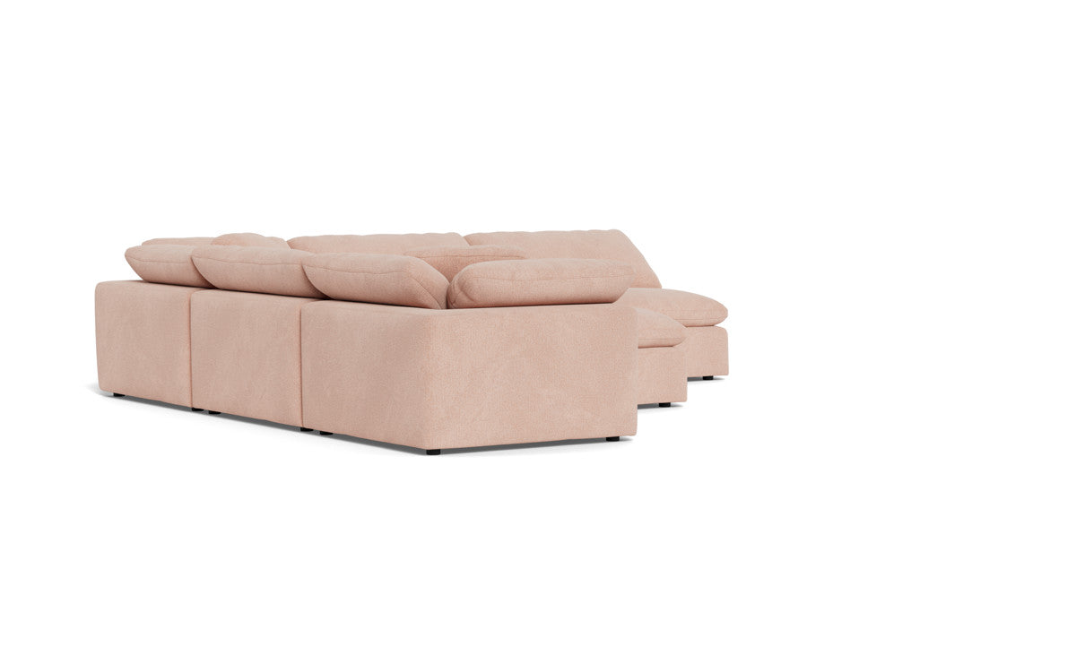 Fluffy 133.5" 5 Piece Sectional W/Ottoman - Elliot Blush