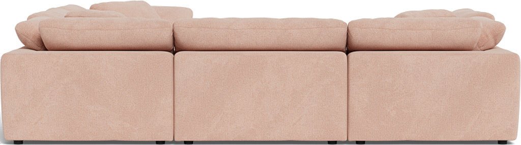 Fluffy 133.5" 6 Piece Sectional W/Ottoman - Elliot Blush