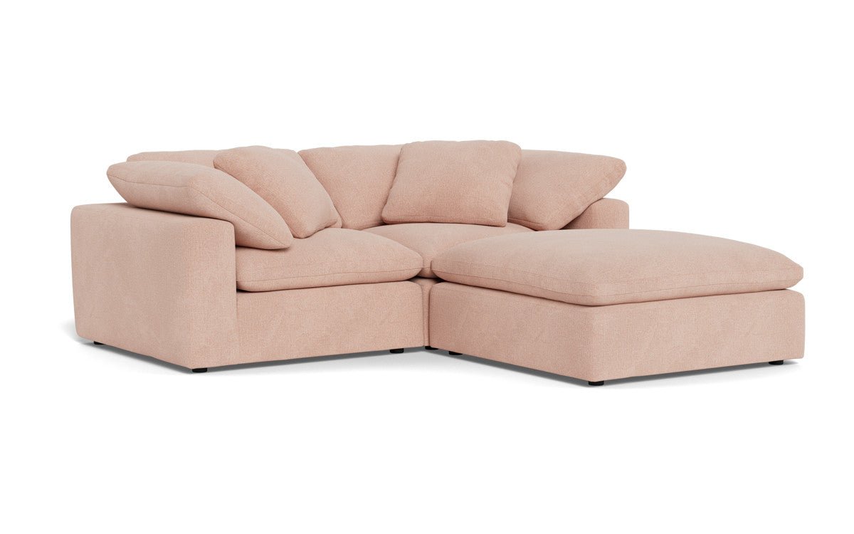 Fluffy 89" 2 Piece Sofa w/Otto - Elliot Blush