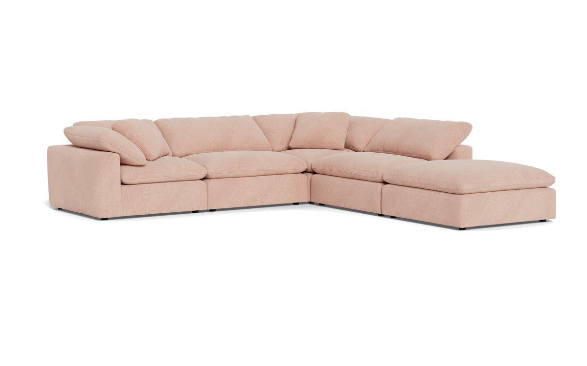 Fluffy 133.5" 4 Piece Sectional w/Otto - Elliot Blush