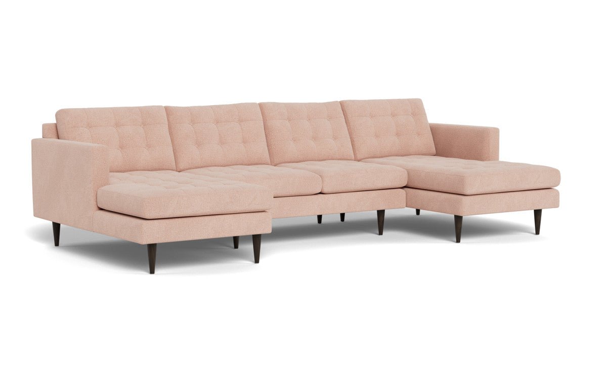 Wallace 126" Double Chaise U Sectional - Elliot Blush