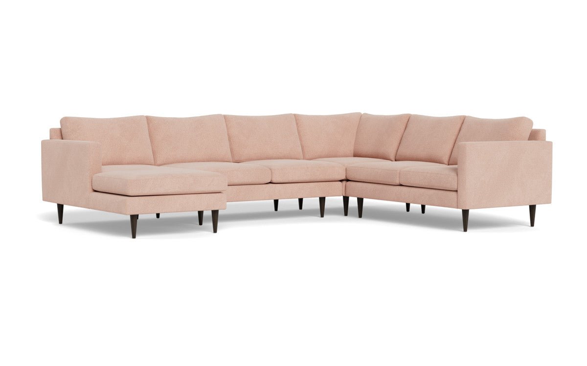 Wallace 130" Untufted Corner Sectionals w. Left Chaise - Elliot Blush