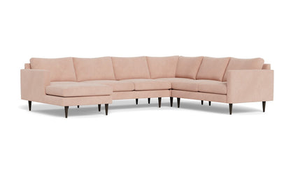Wallace 130" Untufted Corner Sectionals w. Left Chaise - Elliot Blush