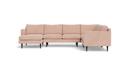 Wallace 130" Untufted Corner Sectionals w. Left Chaise - Elliot Blush