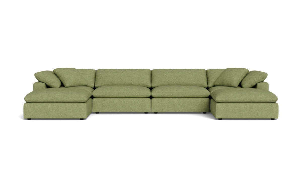 Fluffy 178" 4 Piece Sectional W/Double Otto - Elliot Celadon
