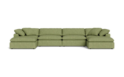 Fluffy 178" 4 Piece Sectional W/Double Otto - Elliot Celadon
