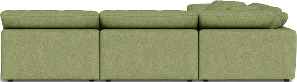 Fluffy 133.5" 5 Piece Sectional W/Ottoman - Elliot Celadon