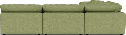 Fluffy 133.5" 5 Piece Sectional W/Ottoman - Elliot Celadon