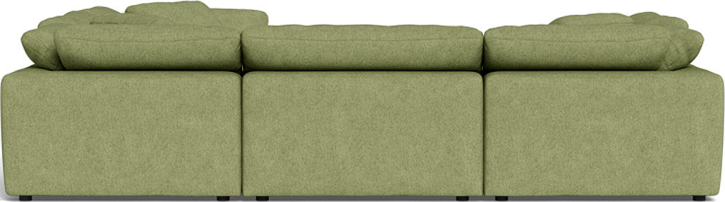 Fluffy 133.5" 6 Piece Sectional W/Ottoman - Elliot Celadon