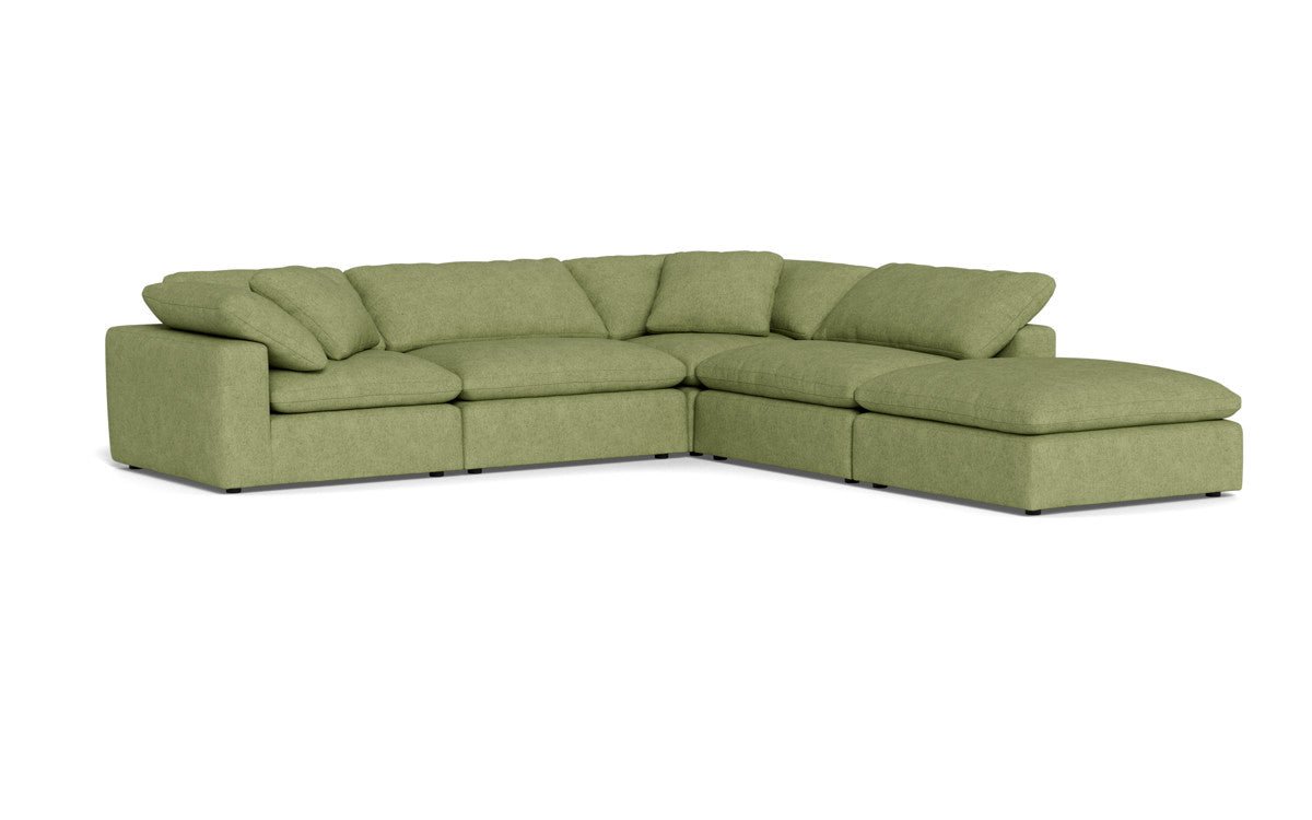 Fluffy 133.5" 4 Piece Sectional w/Otto - Elliot Celadon