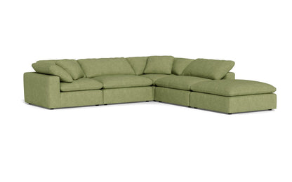 Fluffy 133.5" 4 Piece Sectional w/Otto - Elliot Celadon