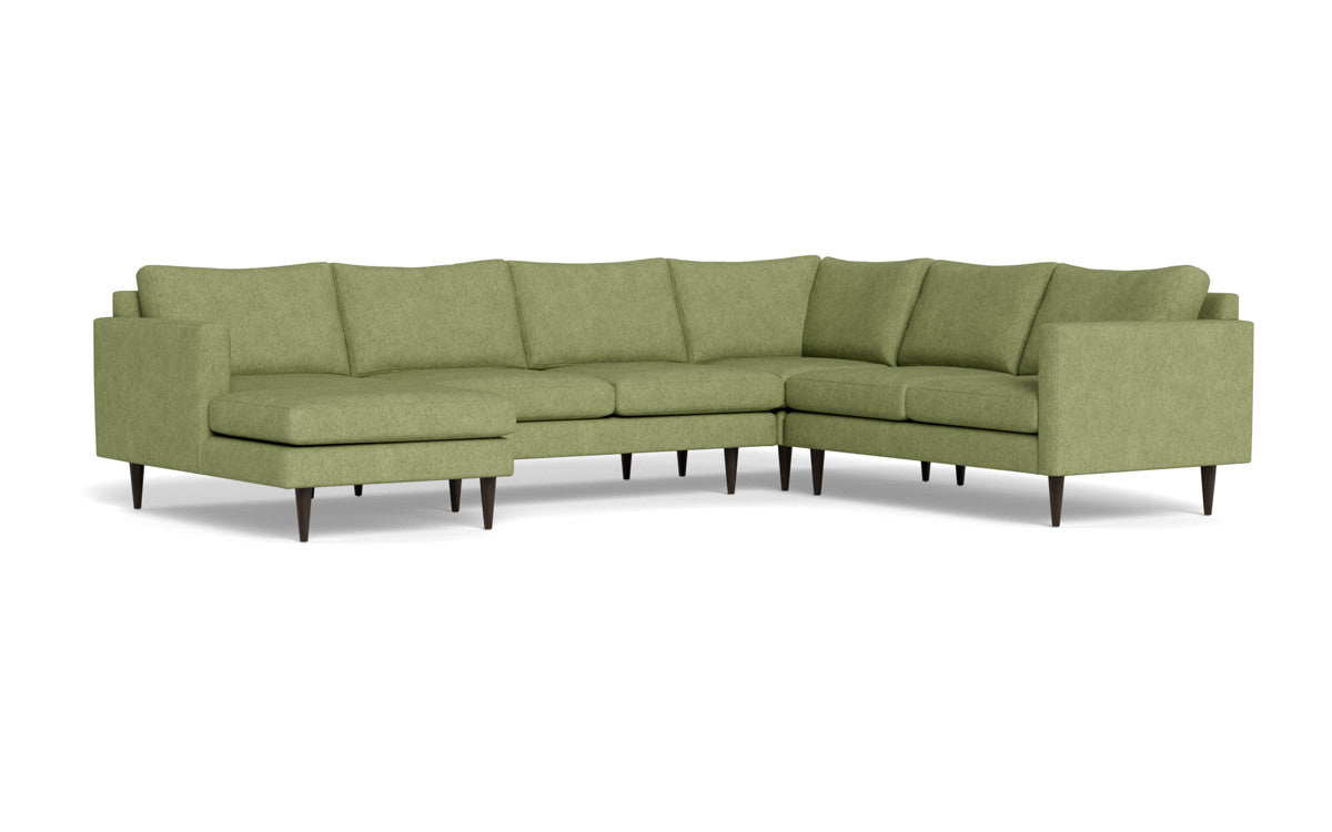 Wallace 130" Untufted Corner Sectionals w. Left Chaise - Elliot Celadon