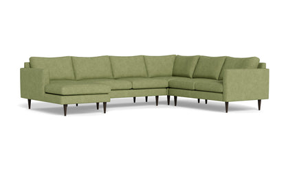 Wallace 130" Untufted Corner Sectionals w. Left Chaise - Elliot Celadon