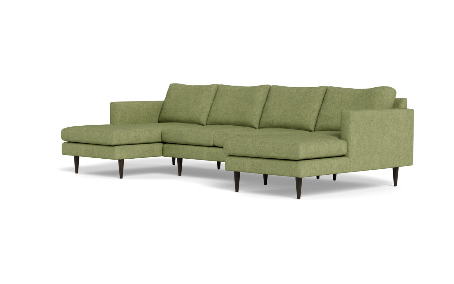 Wallace 126" Untufted Double Chaise U Sectional - Elliot Celadon