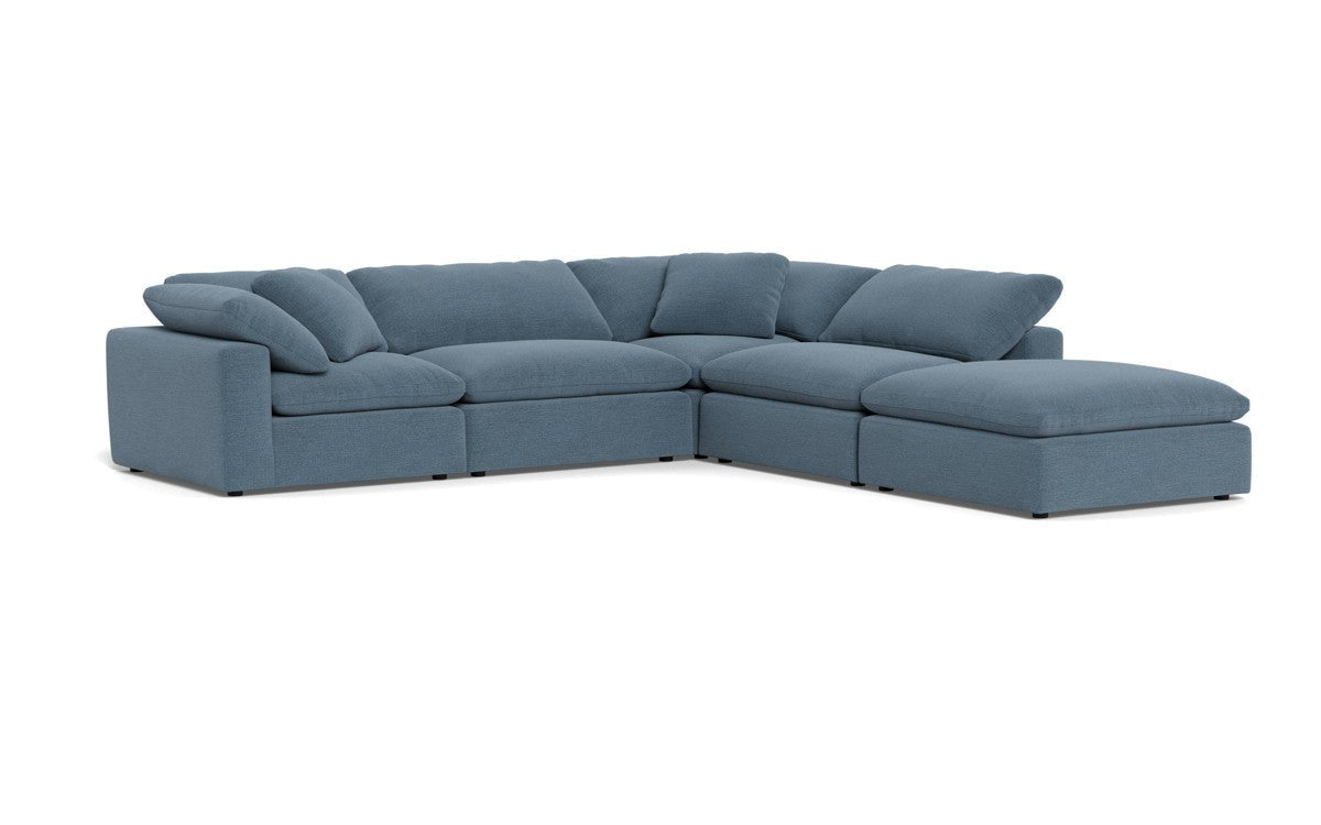 Fluffy 133.5" 4 Piece Sectional w/Otto - Elliot French Blue